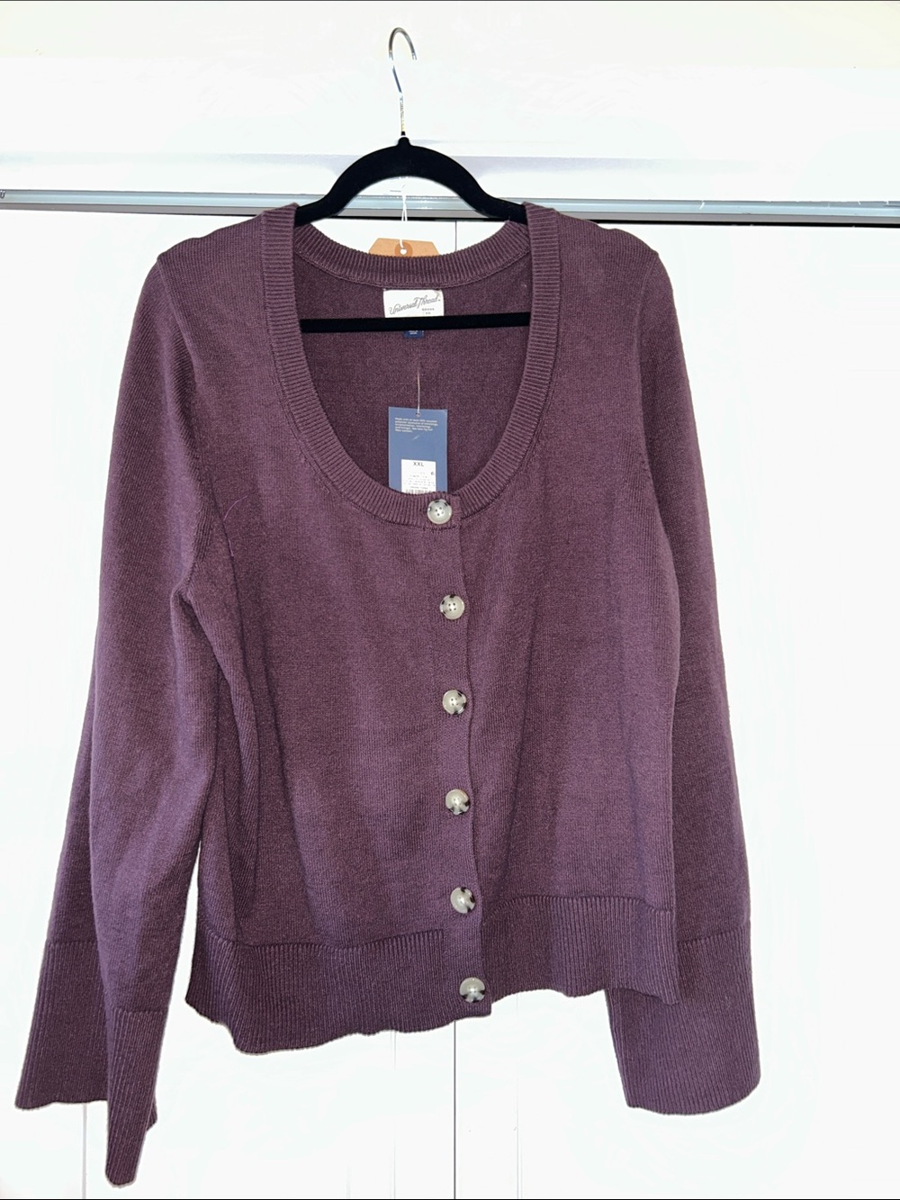 NWT Universal Thread Women's Plum Button-Front Knit Sweater Cardigan